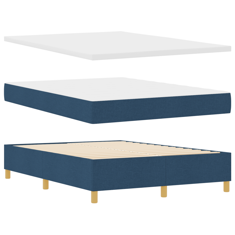 Boxspringbett mit Matratze & LED Blau 140x190 cm Stoff