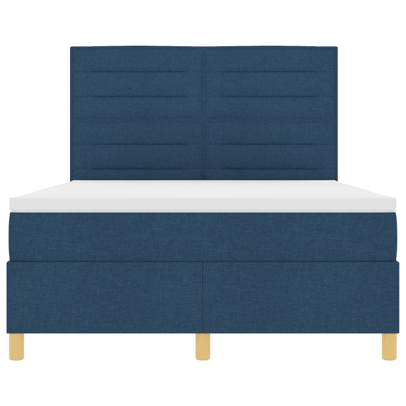 Boxspringbett mit Matratze & LED Blau 140x190 cm Stoff