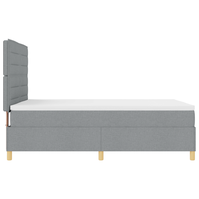 Boxspringbett mit Matratze & LED Hellgrau 140x200 cm Gewebe