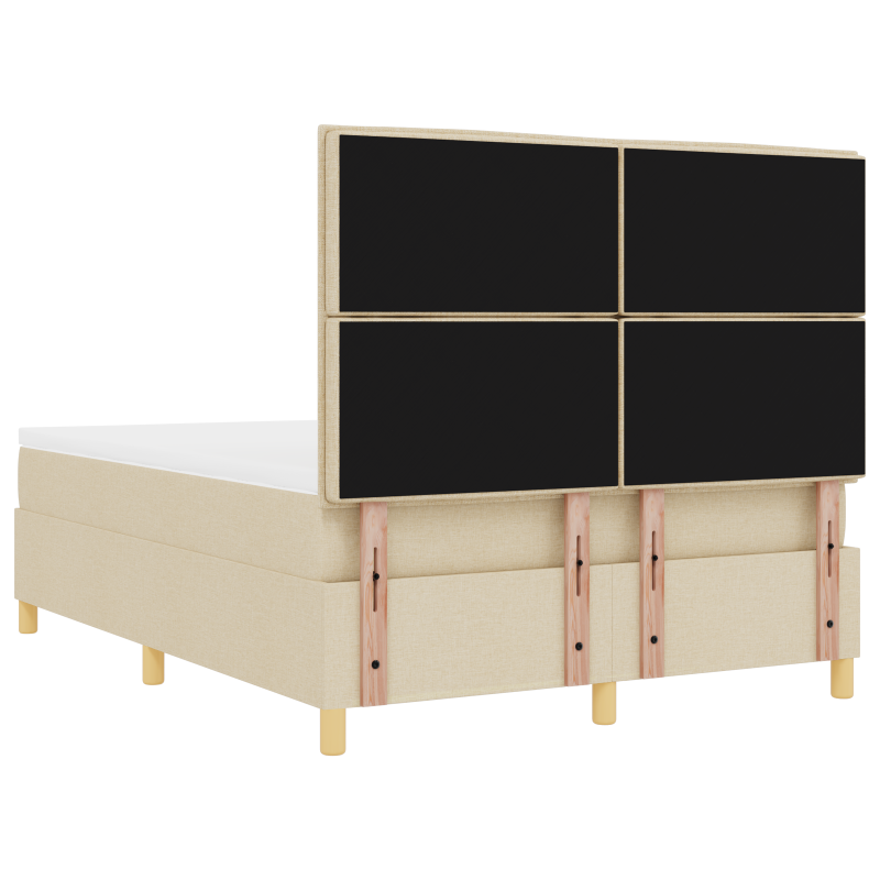 Boxspringbett mit Matratze & LED Beige 140x200 cm Stoff