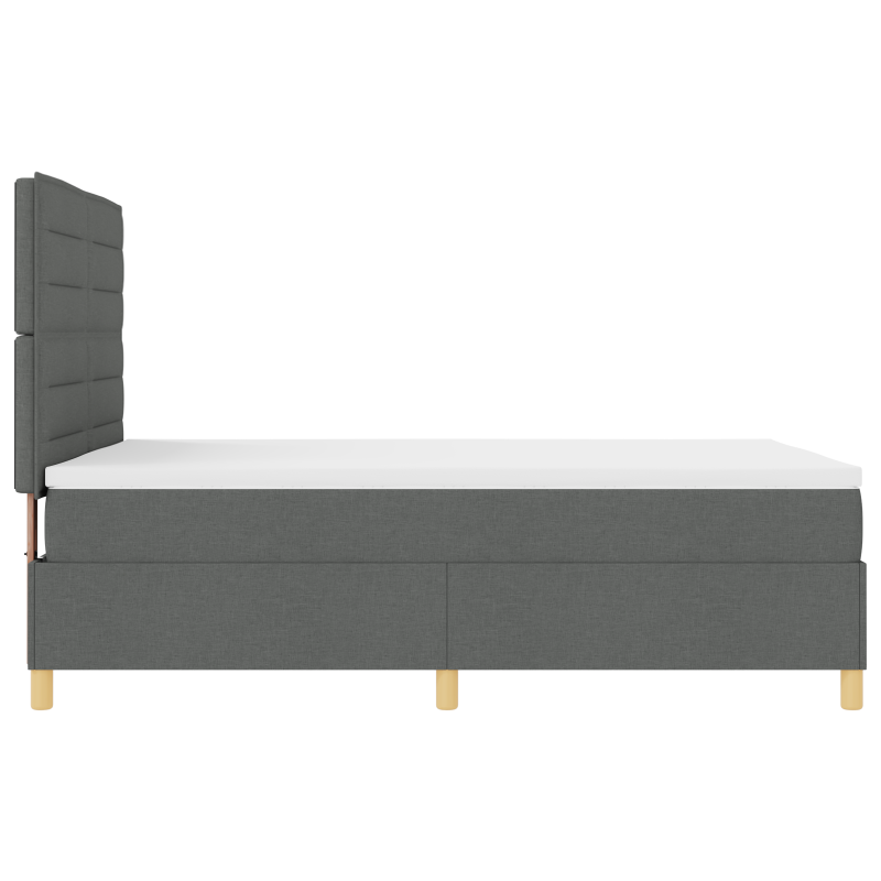 Boxspringbett mit Matratze & LED Dunkelgrau 160x200 cm Stoff