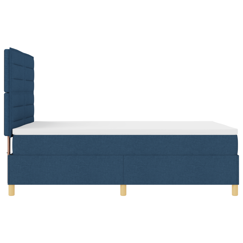 Boxspringbett mit Matratze und LED Blau 160x200 cm Stoff