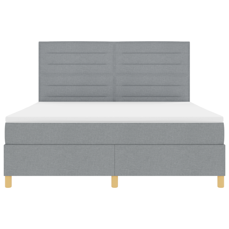 Boxspringbett mit Matratze & LED Licht Grau 180x200 cm Stoff