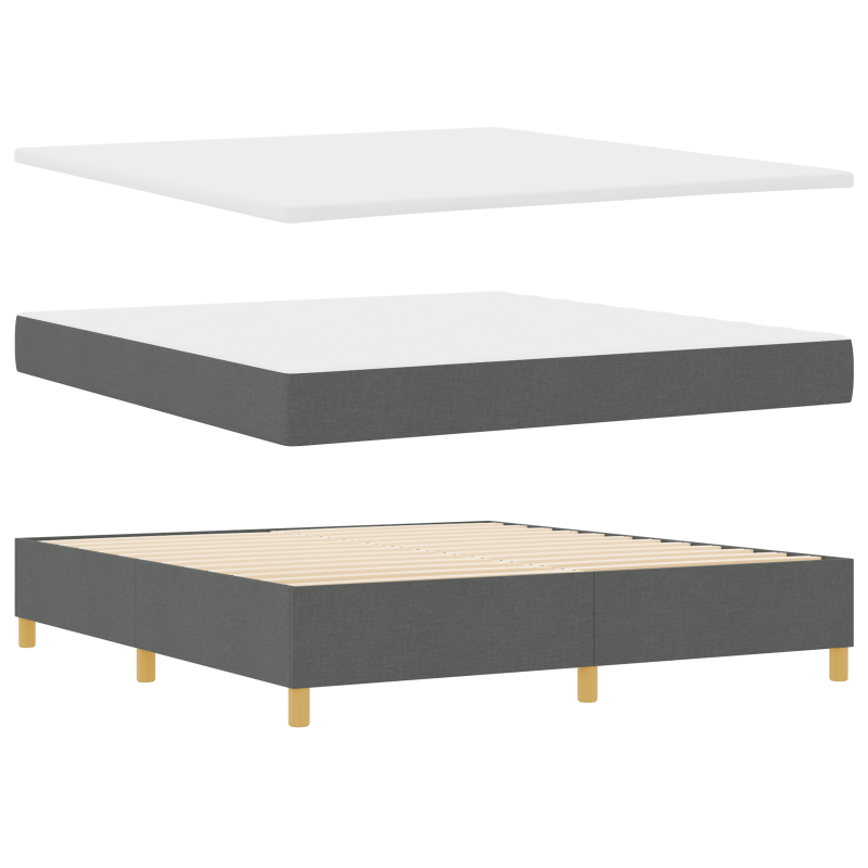 Boxspringbett mit Matratze & LED Dunkelgrau 180x200 cm Stoff