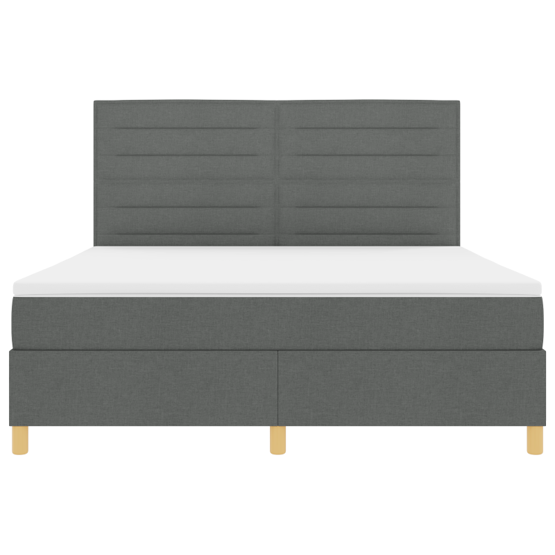 Boxspringbett mit Matratze & LED Dunkelgrau 180x200 cm Stoff