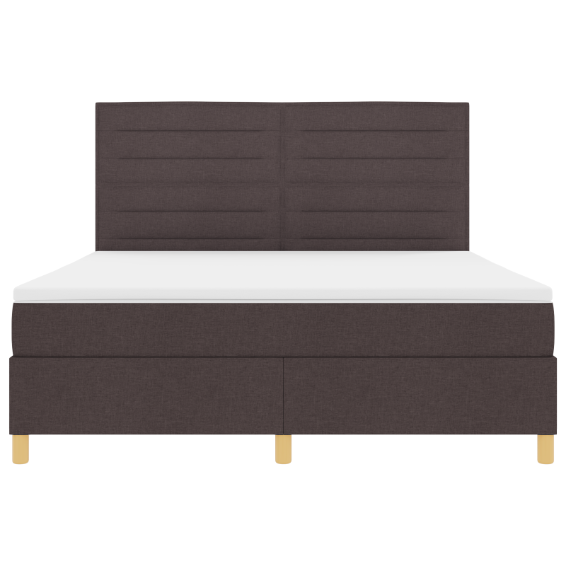 Boxspringbett mit Matratze & LED Dunkelbraun 180x200 cm Stoff