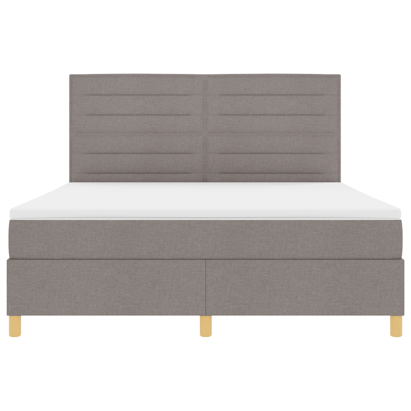 Box Spring Bett mit Matratze & LED Taupe 180x200 cm Stoff