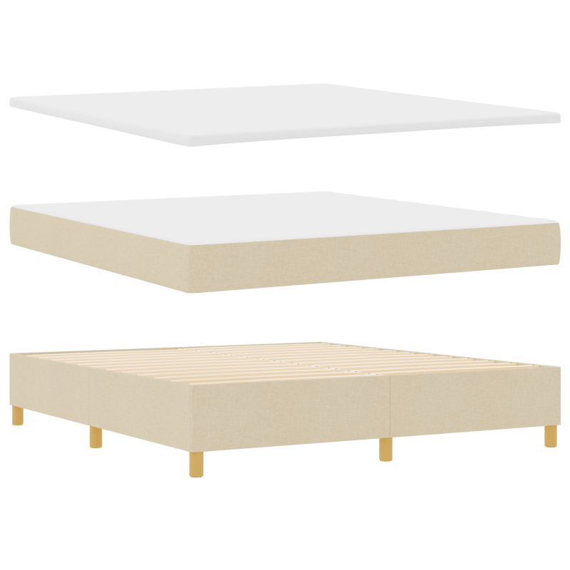 Boxspringbett mit Matratze & LED Creme 180x200 cm Stoff