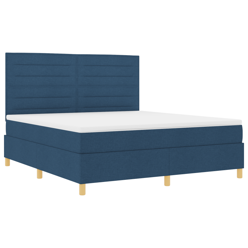 Boxspringbett mit Matratze & LED Blau 180x200 cm Stoff