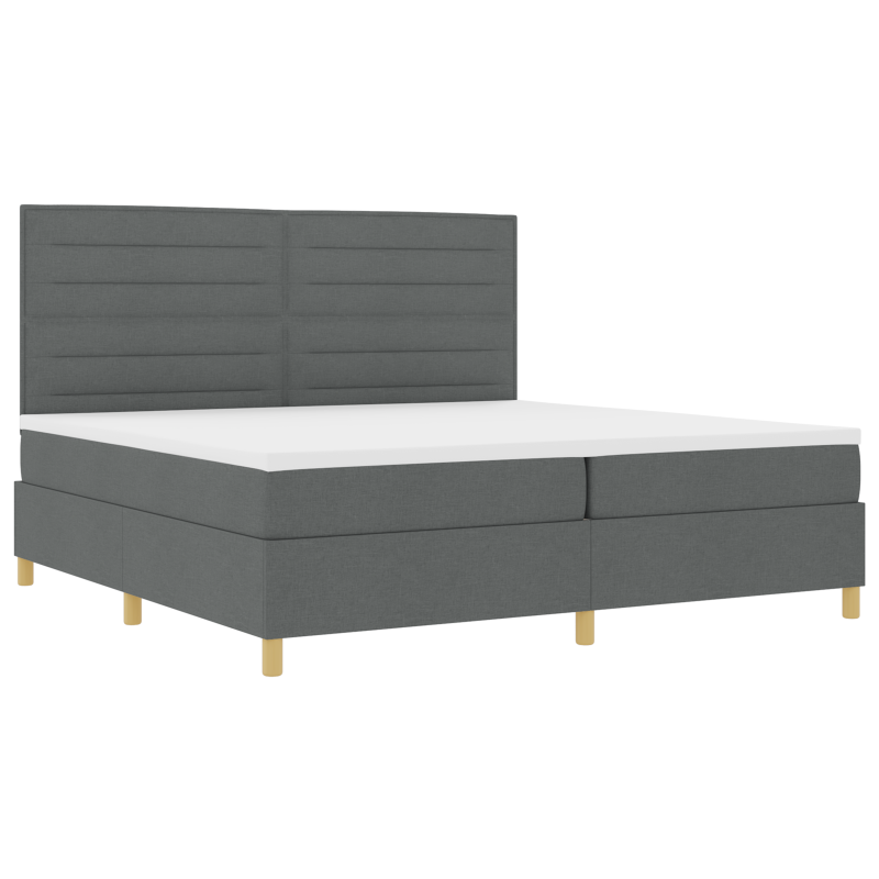 Boxspringbett mit Matratze & LED Dunkelgrau 200x200 cm Stoff
