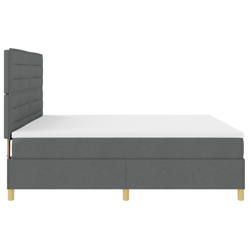 Boxspringbett mit Matratze & LED Dunkelgrau 200x200 cm Stoff