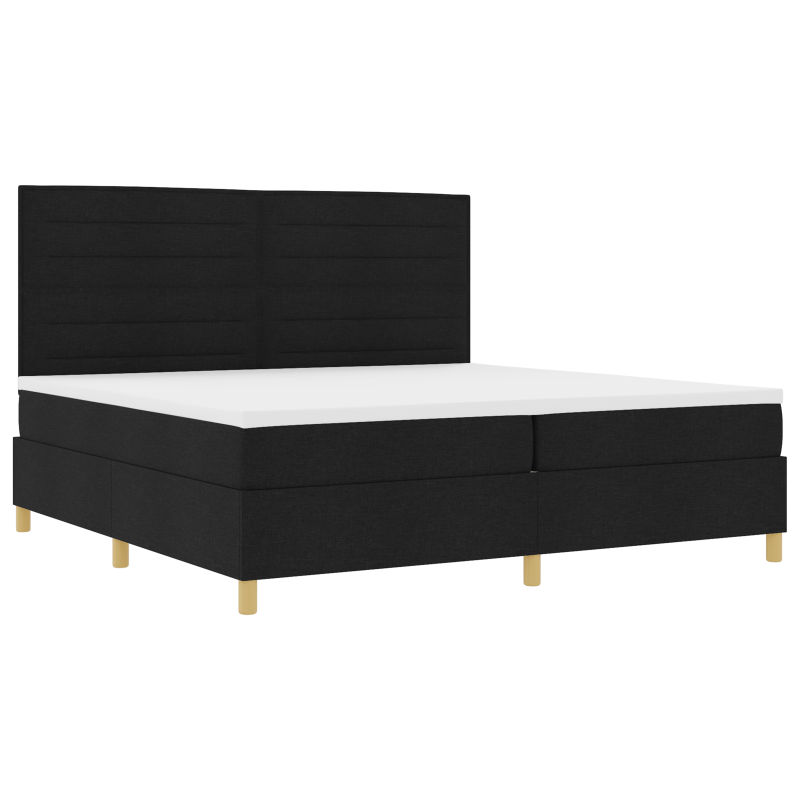 Boxspringbett mit Matratze & LED Schwarz 200x200 cm Stoff