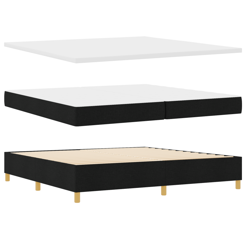 Boxspringbett mit Matratze & LED Schwarz 200x200 cm Stoff