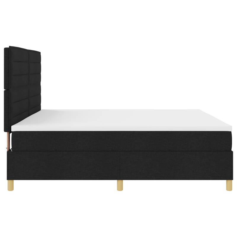 Boxspringbett mit Matratze & LED Schwarz 200x200 cm Stoff