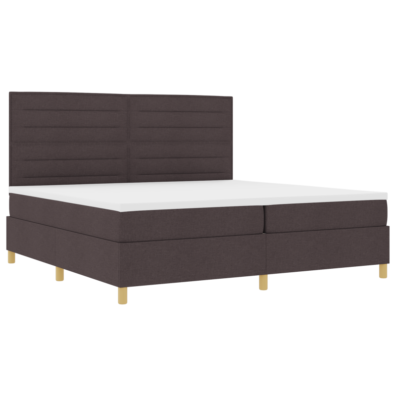 Boxspringbett mit Matratze und LED Dunkelbraun 200x200 cm Stoff