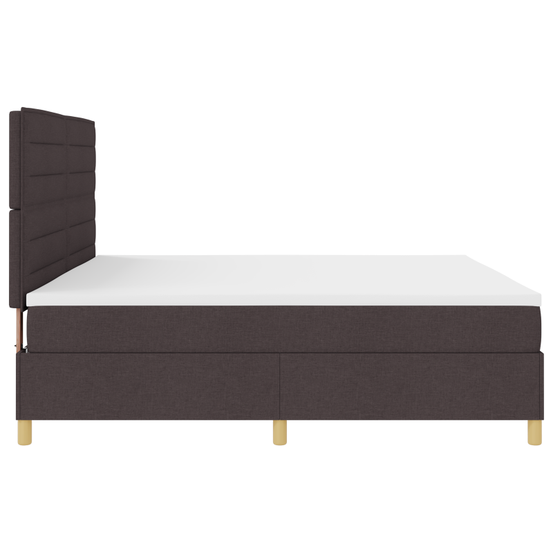 Boxspringbett mit Matratze und LED Dunkelbraun 200x200 cm Stoff