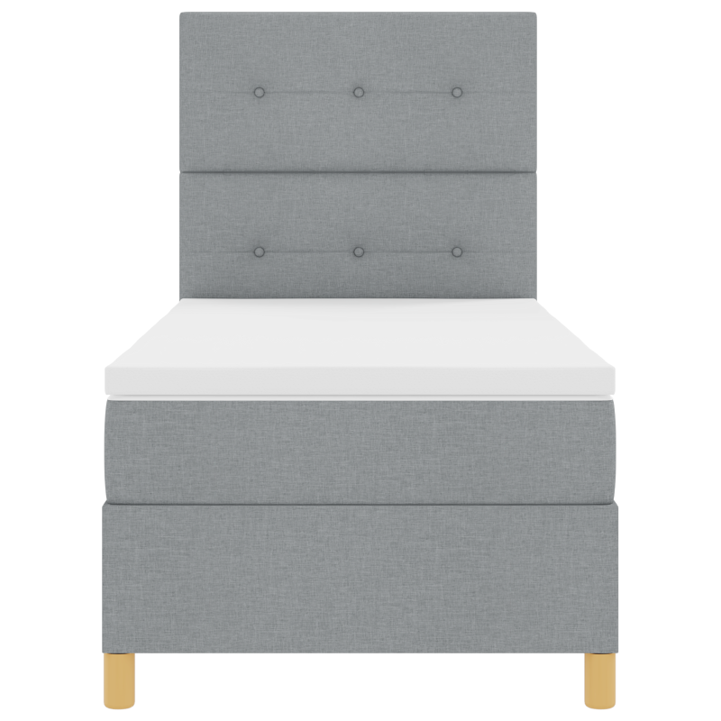 Boxspringbett mit Matratze & LED Licht Hellgrau 80 x 200 cm Stoff