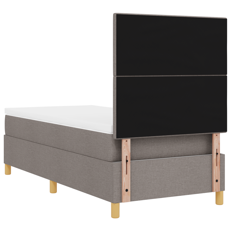 Boxspringbett mit Matratze & LED Taupe 80x200 cm Stoff