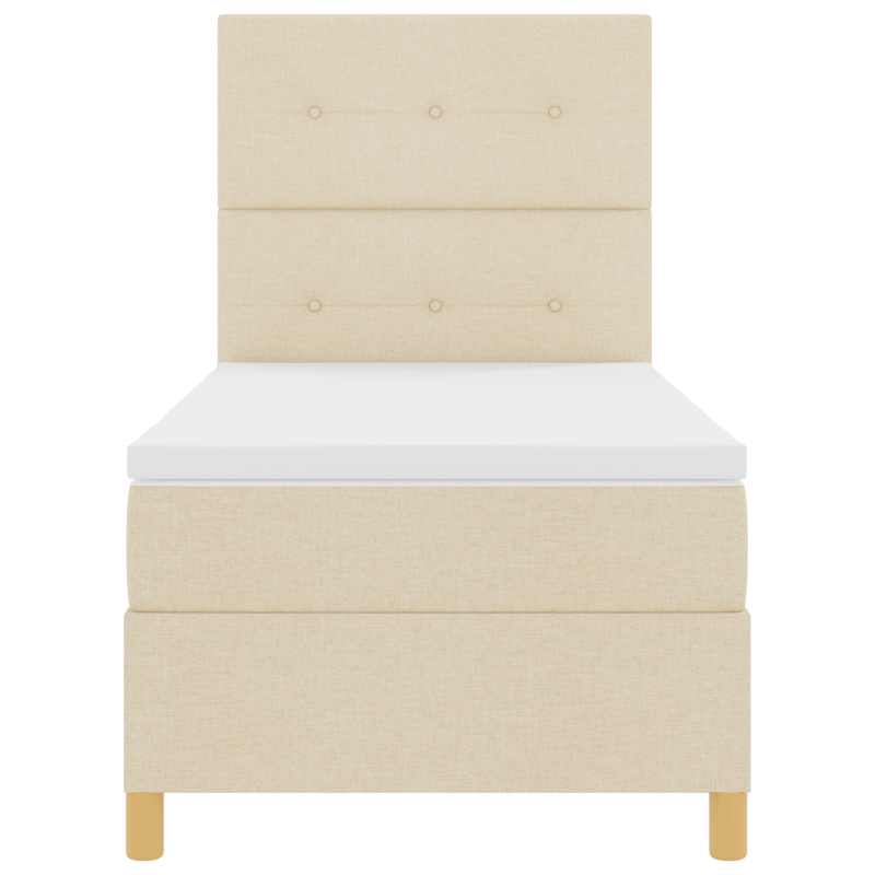 Boxspringbett mit Matratze & LED Creme 80x200 cm Stoff