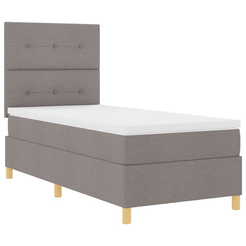 Boxspringbett mit Matratze und LED Taupe 90x200 cm Stoff
