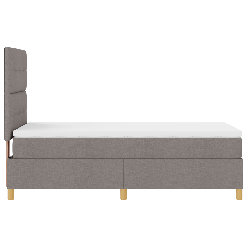 Boxspringbett mit Matratze und LED Taupe 90x200 cm Stoff