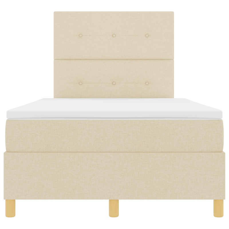 Boxspringbett mit Matratze und LED Creme 120x200 cm Stoff