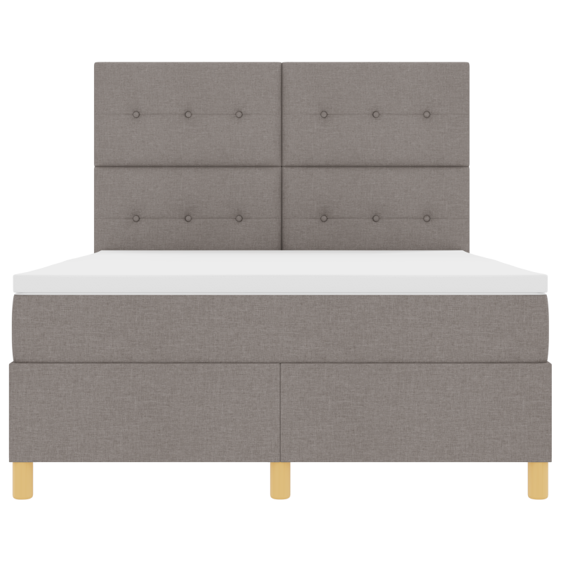 Boxspringbett mit Matratze und LED Taupe 140x190 cm Stoff