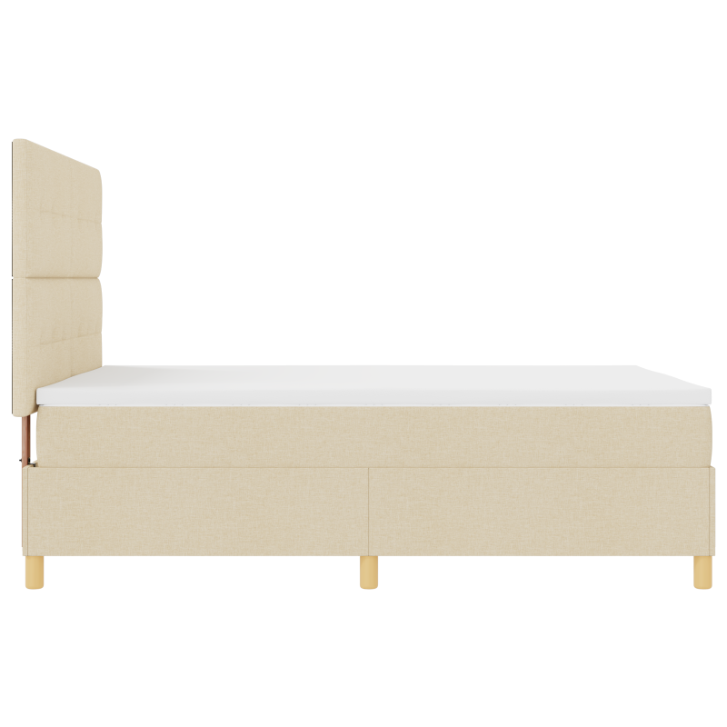 Boxspringbett mit Matratze & LED Creme 140x190 cm Stoff