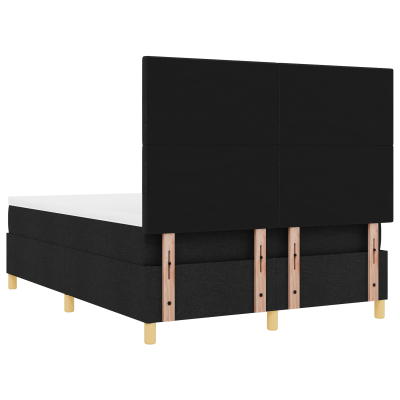 Boxspringbett mit Matratze & LED Schwarz 140x200 cm Stoff