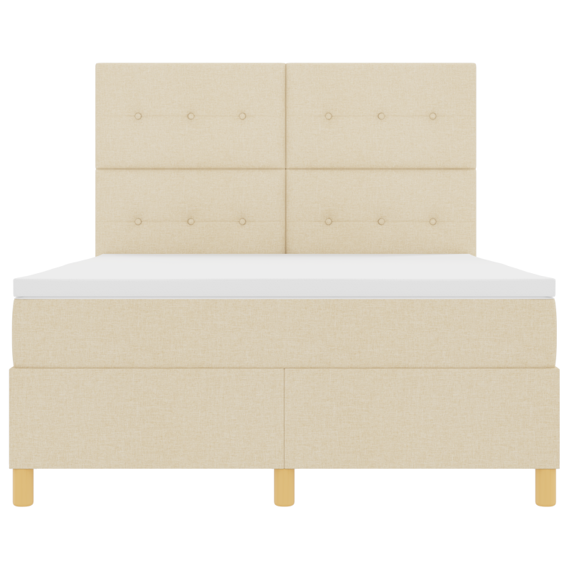 Boxspringbett mit Matratze & LED Creme 140x200 cm Stoff