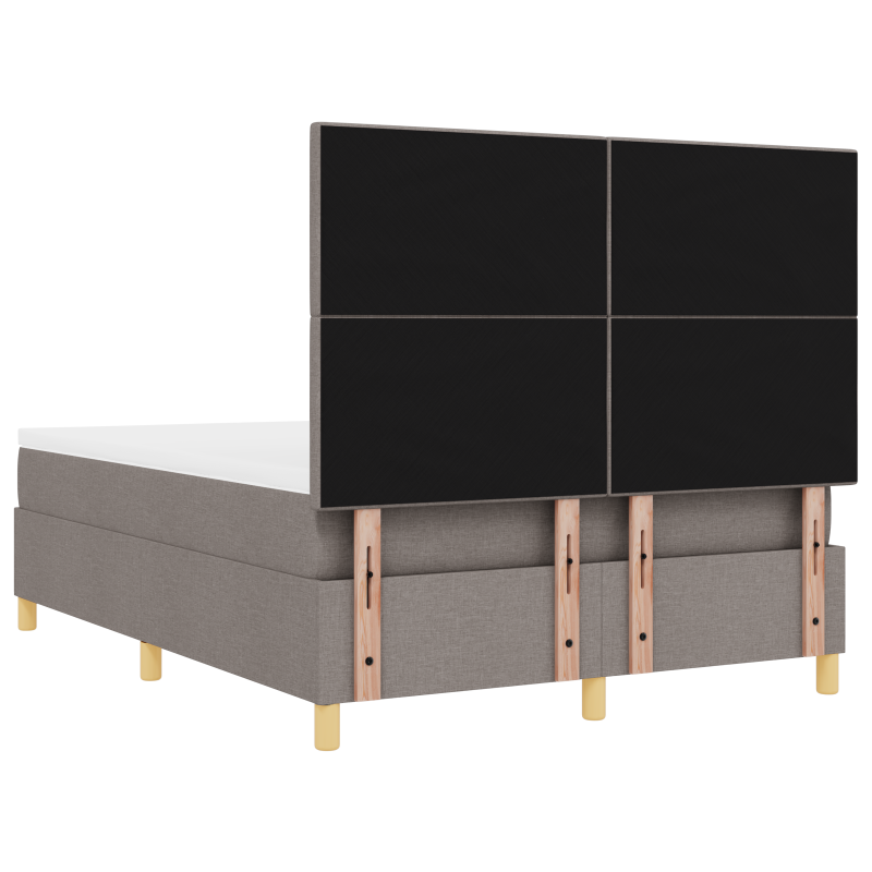 Boxspringbett mit Matratze & LED Taupe 160x200 cm Stoff