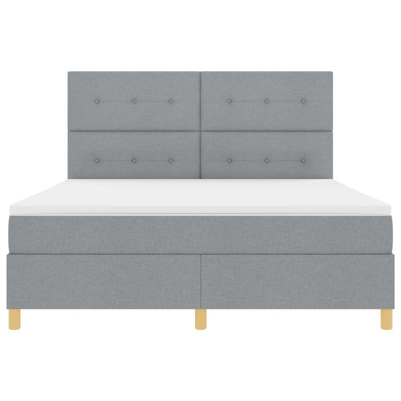 Boxspringbett mit Matratze & LED Licht Hellgrau 180x200 cm Stoff