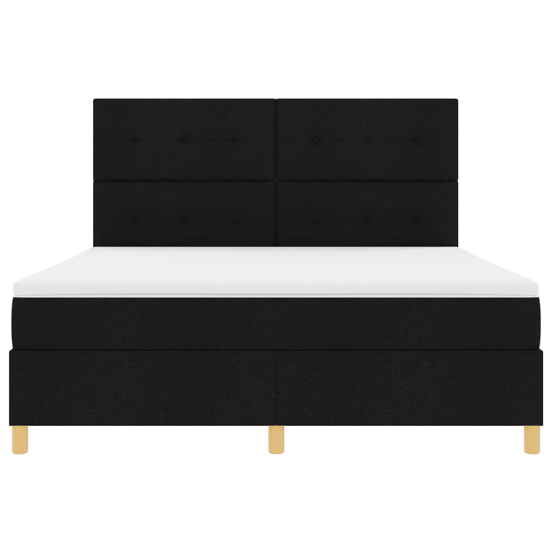 Boxspringbett mit Matratze & LED Schwarz 180x200 cm Stoff