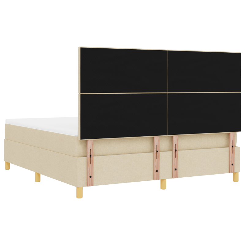 Boxspringbett mit Matratze & LED Creme 180x200 cm Stoff