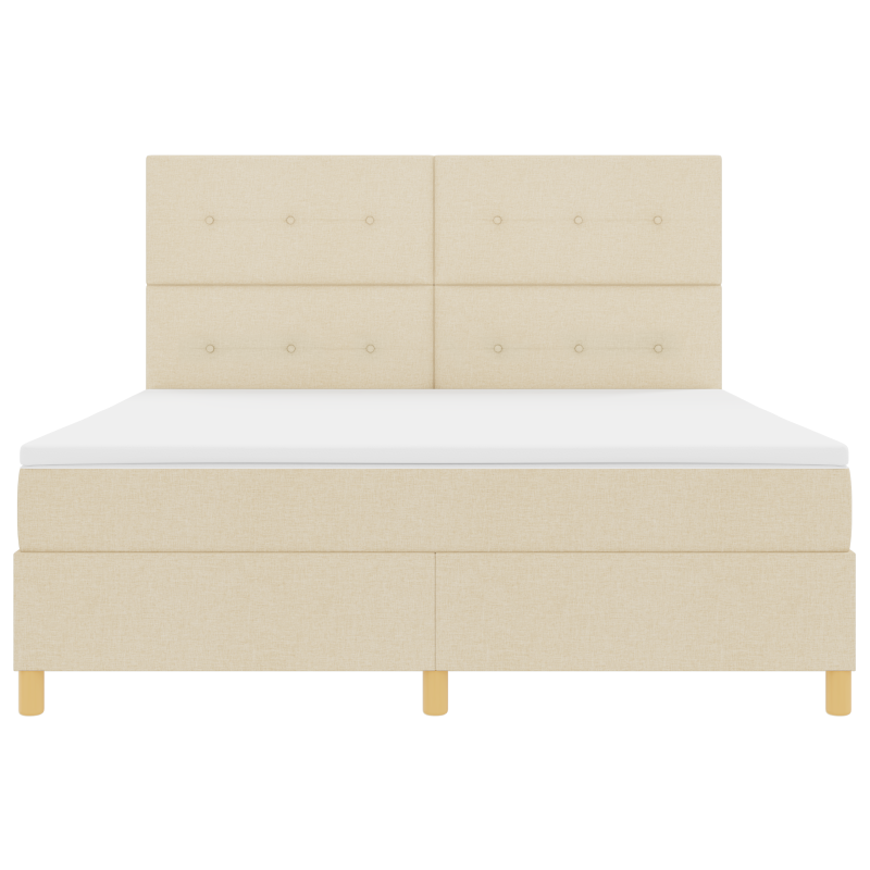 Boxspringbett mit Matratze & LED Creme 180x200 cm Stoff