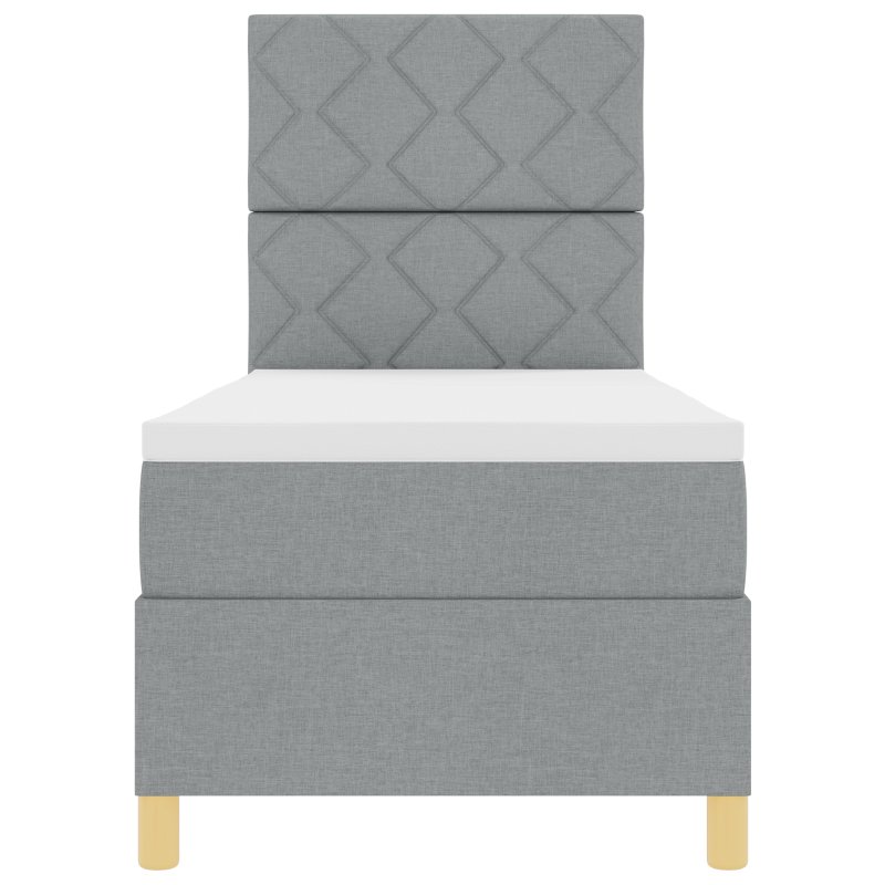 Boxspringbett mit Matratze & LED Hellgrau 80x200 cm Stoff