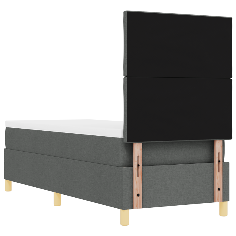 Boxspringbett mit Matratze & LED Dunkelgrau 80x200 cm Stoff