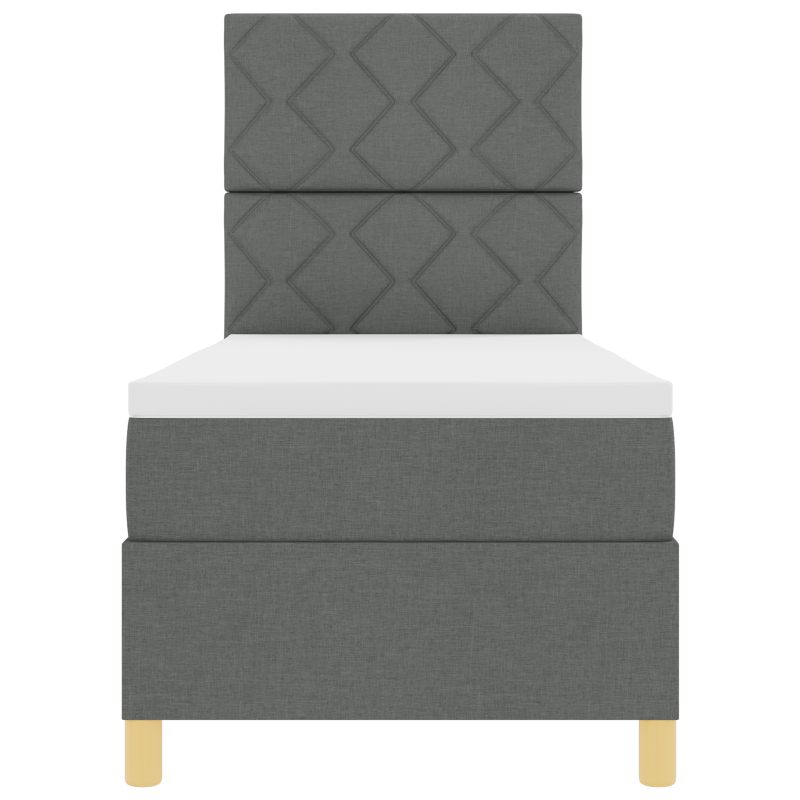 Boxspringbett mit Matratze & LED Dunkelgrau 80x200 cm Stoff