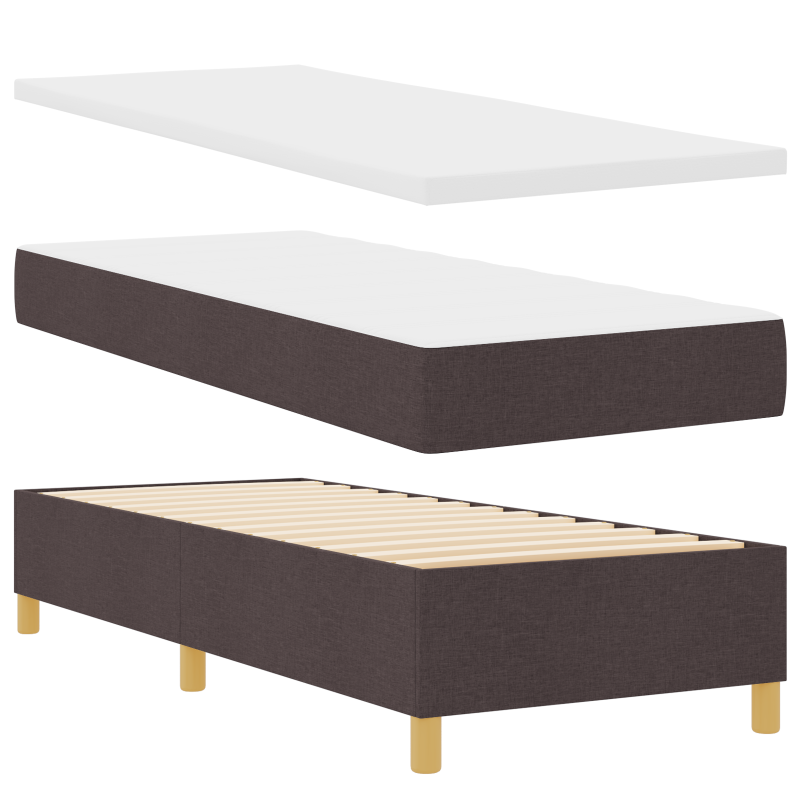 Boxspringbett mit Matratze & LED dunkelbraun 80x200 cm Stoff