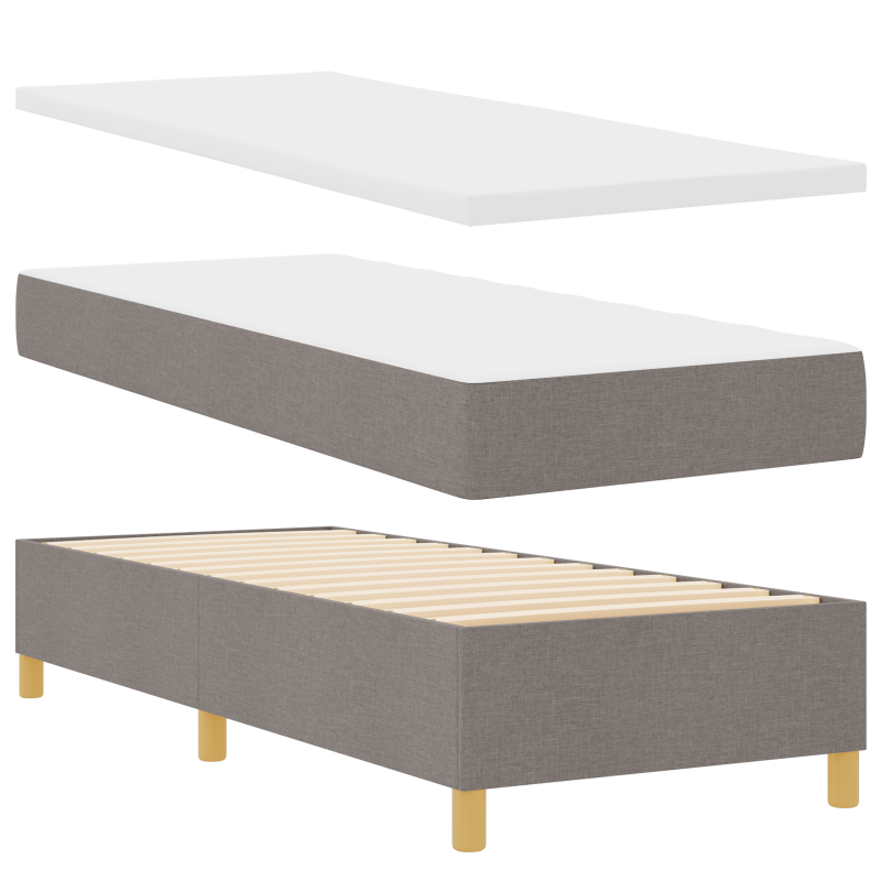 Boxspringbett mit Matratze & LED Taupe 80x200 cm Stoff