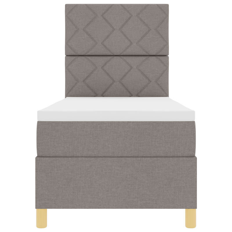 Boxspringbett mit Matratze & LED Taupe 80x200 cm Stoff