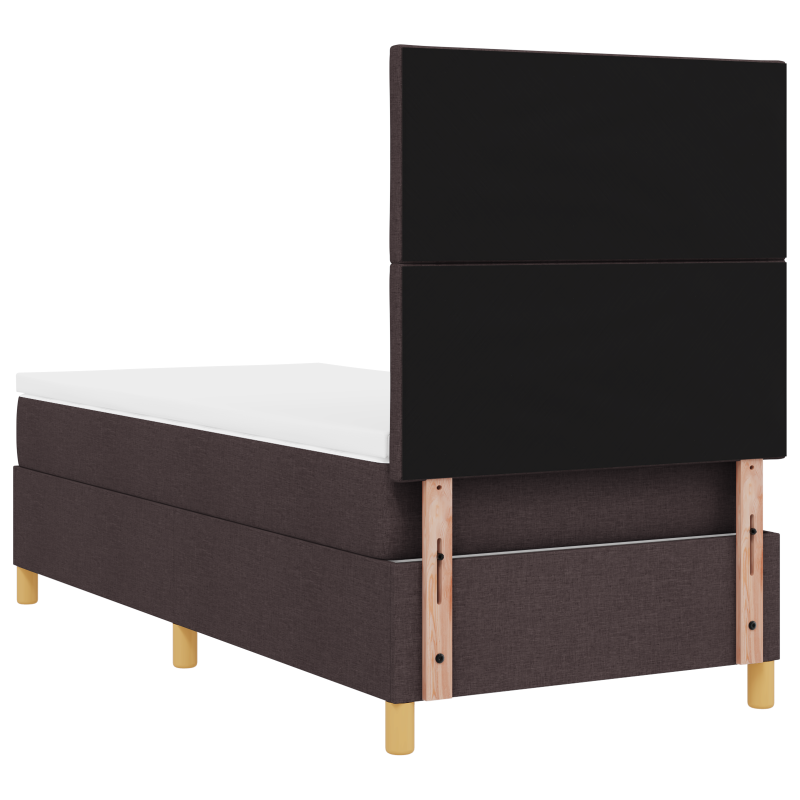 Boxspringbett mit Matratze & LED Dunkelbraun 100x200 cm Stoff