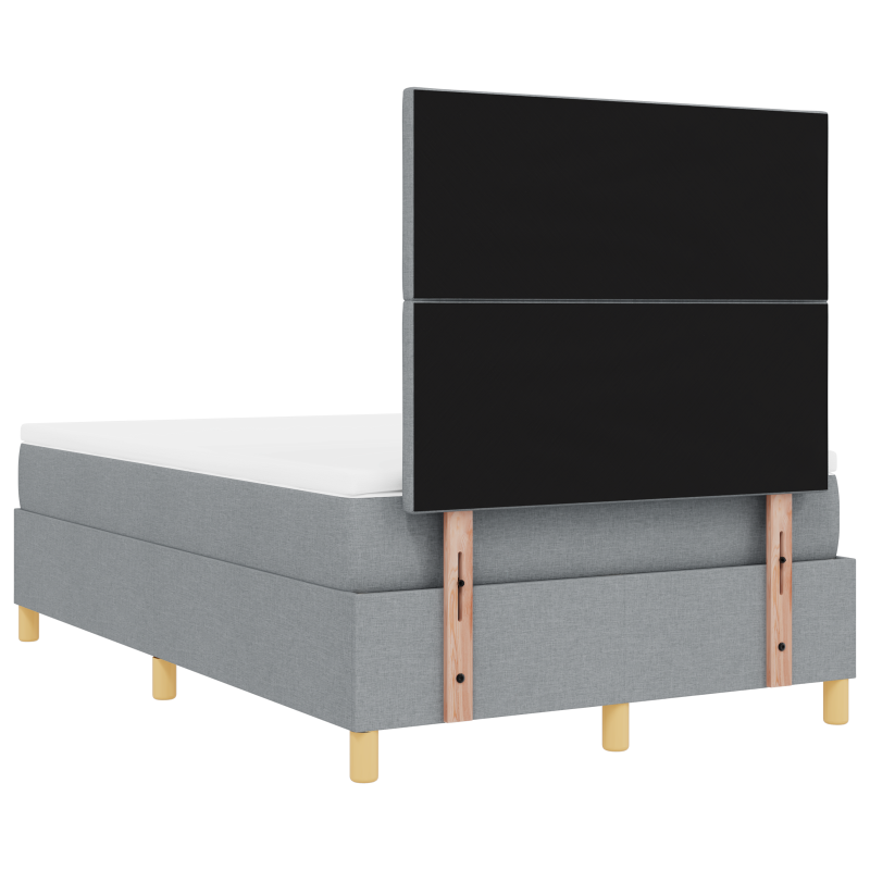Boxspringbett mit Matratze & LED Hellgrau 120x200 cm Stoff