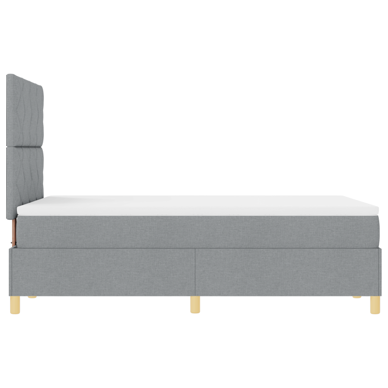 Boxspringbett mit Matratze & LED Hellgrau 120x200 cm Stoff