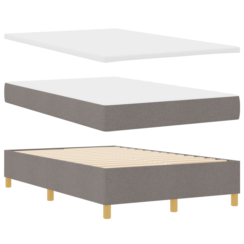Boxspringbett mit Matratze & LED Taupe 120x200 cm Stoff