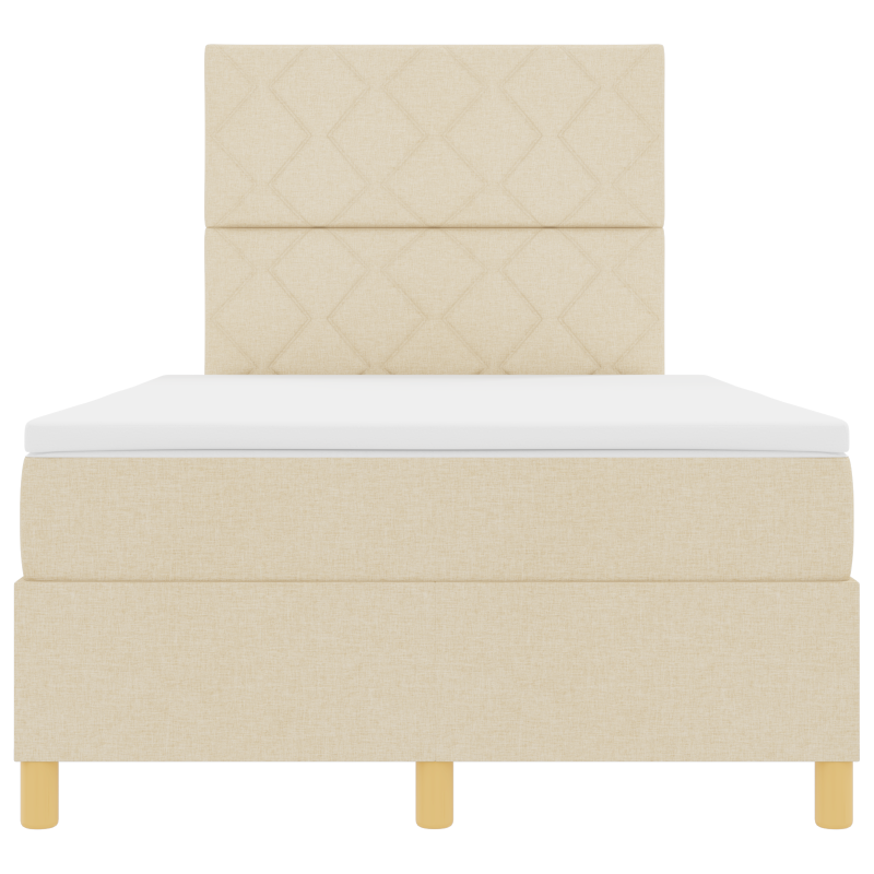 Boxspringbett mit Matratze & LED Creme 120x200 cm Stoff