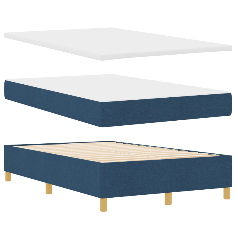 Boxspringbett mit Matratze & LED blau 120x200 cm Stoff
