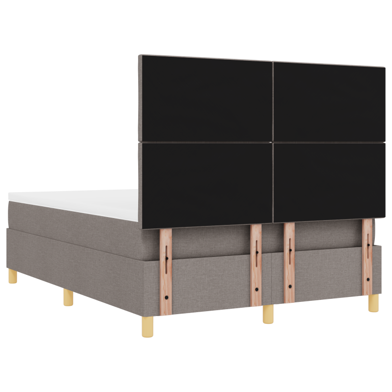 Boxspringbett mit Matratze & LED Taupe 160x200 cm Stoff