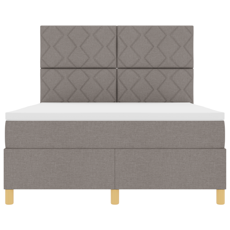 Boxspringbett mit Matratze & LED Taupe 160x200 cm Stoff