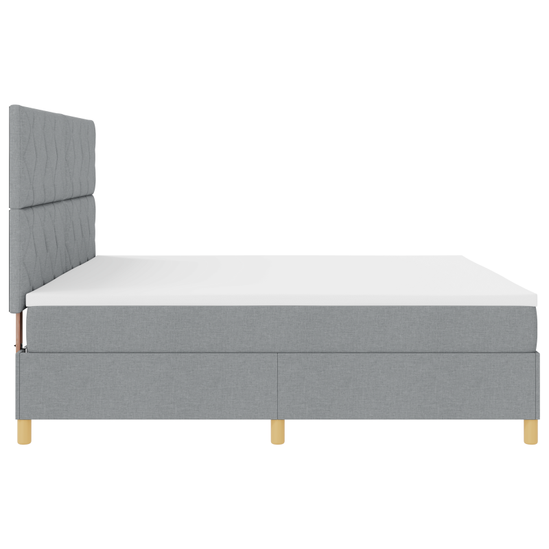 Boxspringbett mit Matratze & LED Licht Hellgrau 200x200 cm Stoff